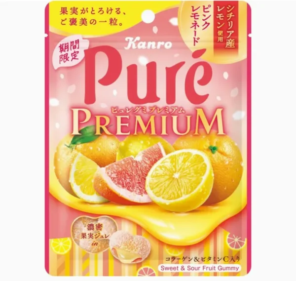 KANRO Pure Soft Candy Grape King Elasticity Fruit Juice Limited grapefruit lemon